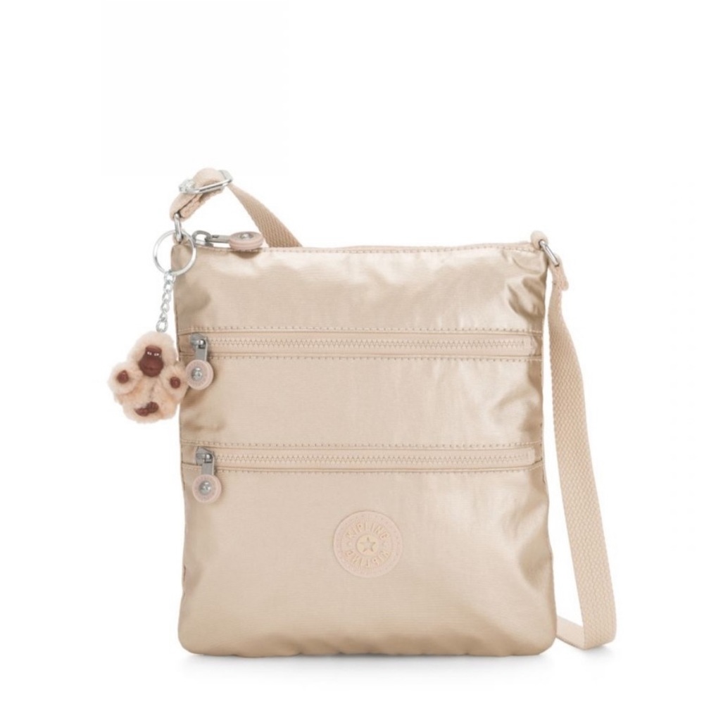 Kipling Keiko Metallic Rose Gold Crossbody Bag